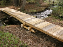 Small hemlock backcountry style bridge