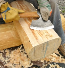 Sharp axe and soft wood.