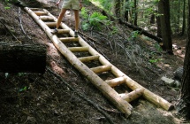 Hemlock timber steps (to be backfilled with gravel).