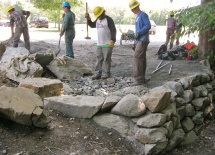 Stone retaining wall workshop