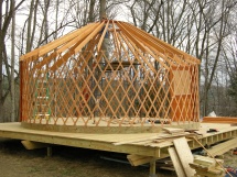 Yurt framing on deck