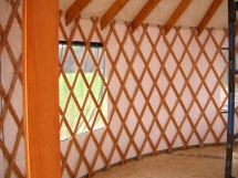 Inside the new yurt.
