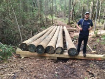 Mammoth stringers for snow machine bridge