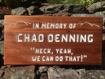 Memorial sign for SCA staff member