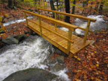 Dimensional lumber trail bridge.